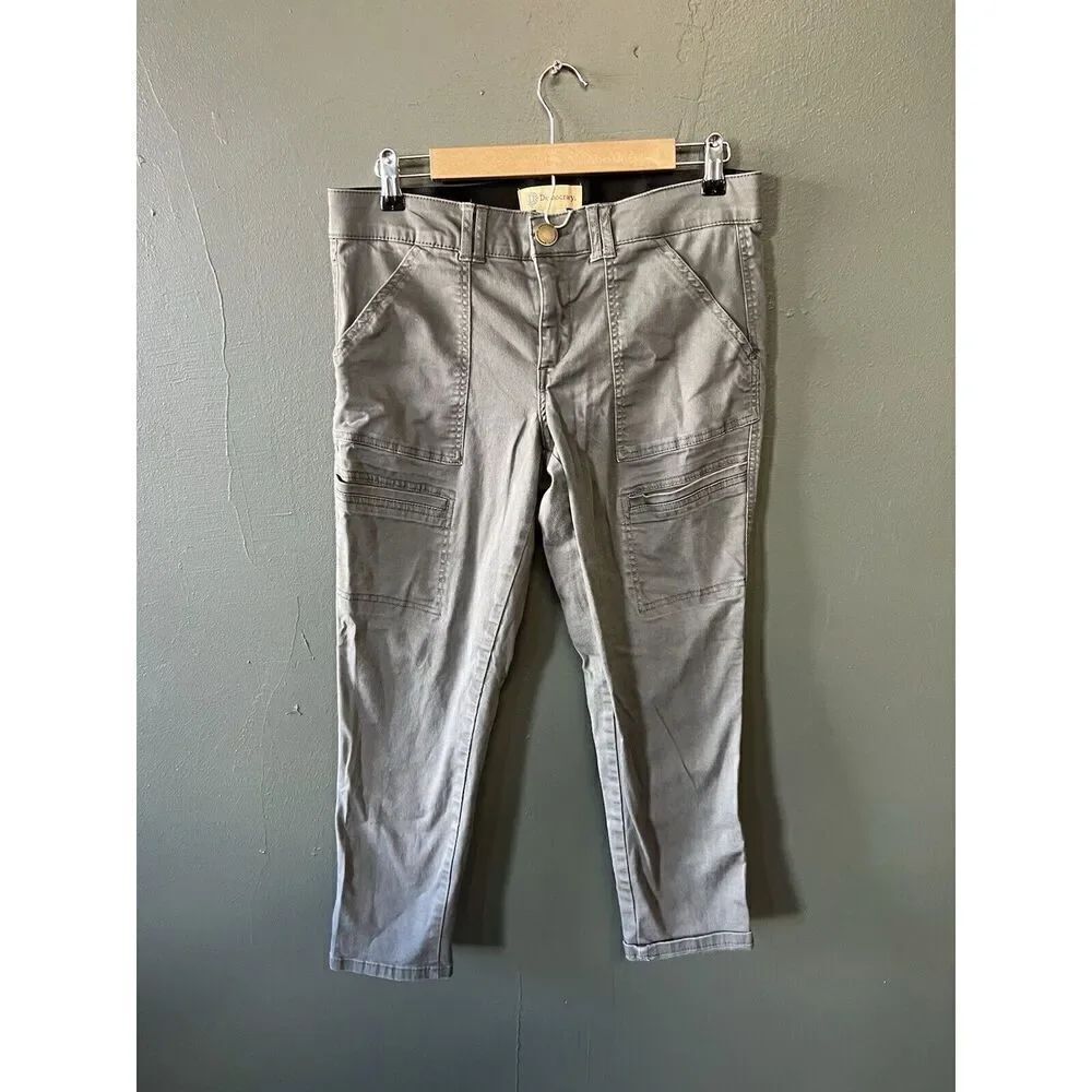Democracy Womens Gray Cargo Pants Size 10 Ab Technology Stretch Fit